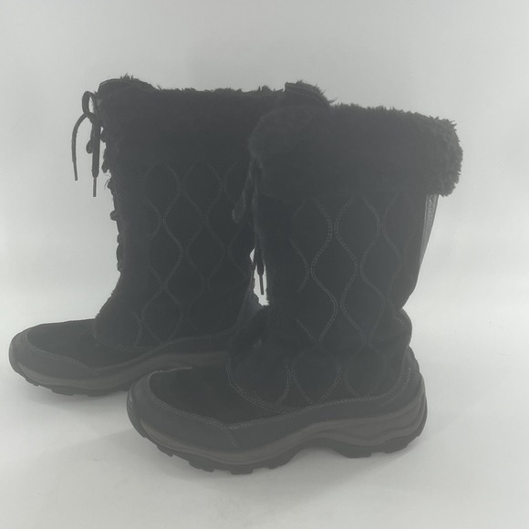 Privo Clarks Womens Snow Winter Boot  8.5 Black Leather Calf  Faux Fur Primal - Picture 5 of 16